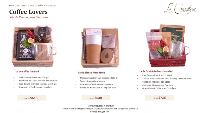 Arcones navideños con temática y productos de café 