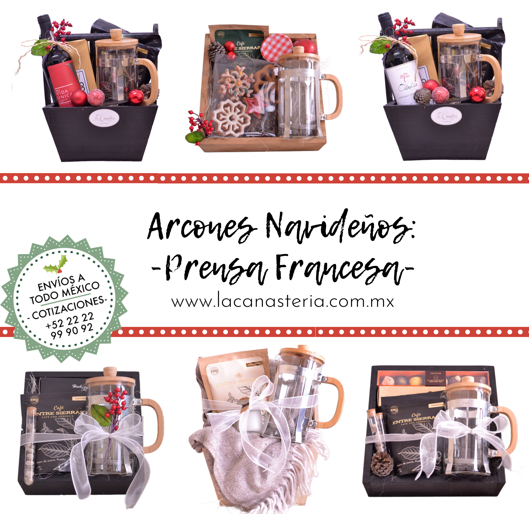 Arcones navideños La Canastería con temática de café
