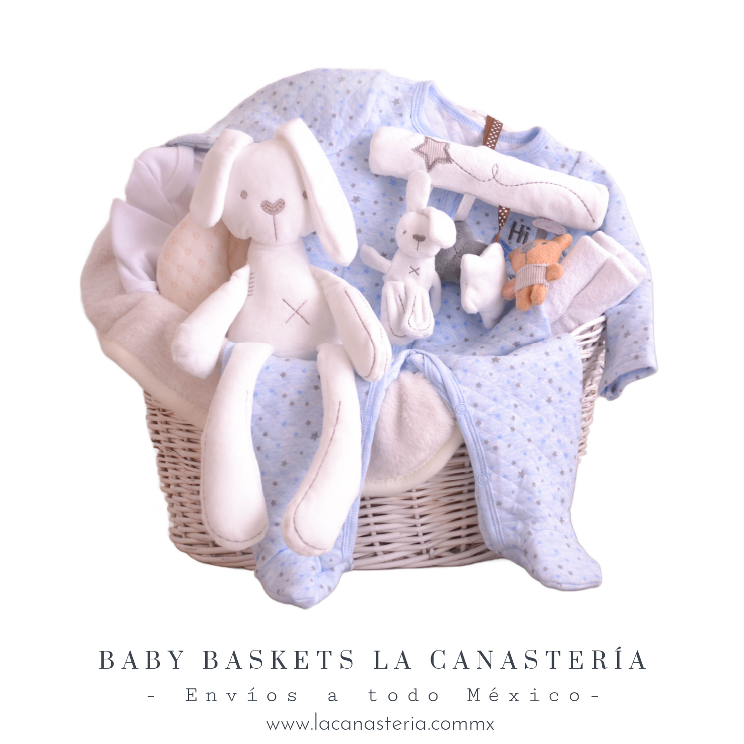 Cestas y canastas de regalo elegantes para festejo de bebé