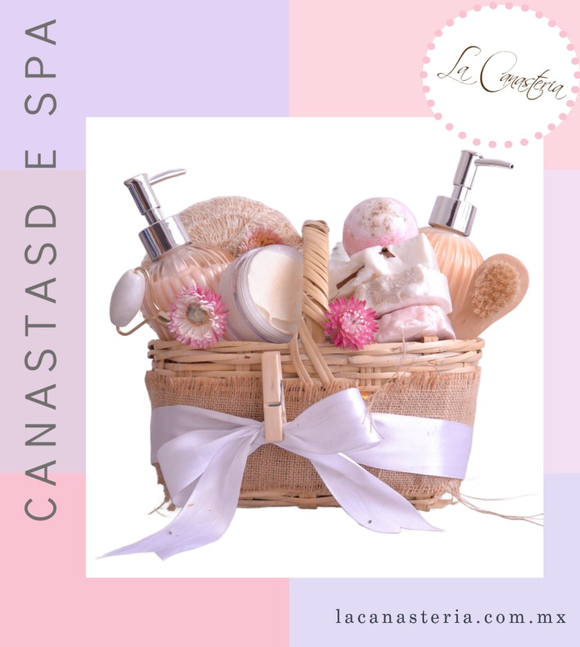 Canastas de regalo elegantes para mujer con artículos de spa y entrega a domicilio cdmx df 