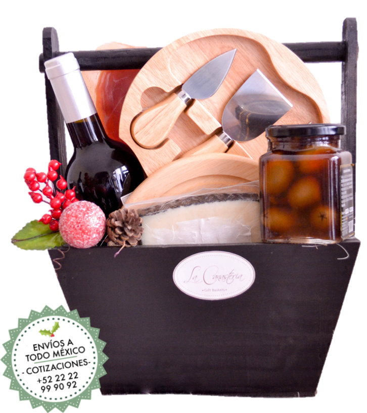 Arcones navideños con tabla para cortes y quesos la canastería navidad 2025