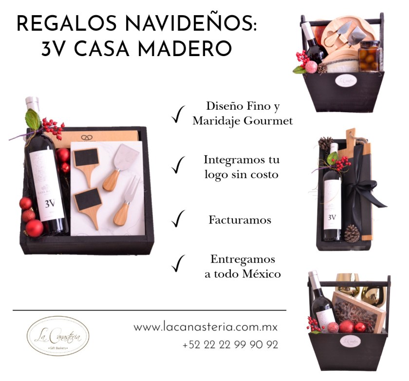 Regalo corporativo con vino Casa Madero presentado en caja premium de madera