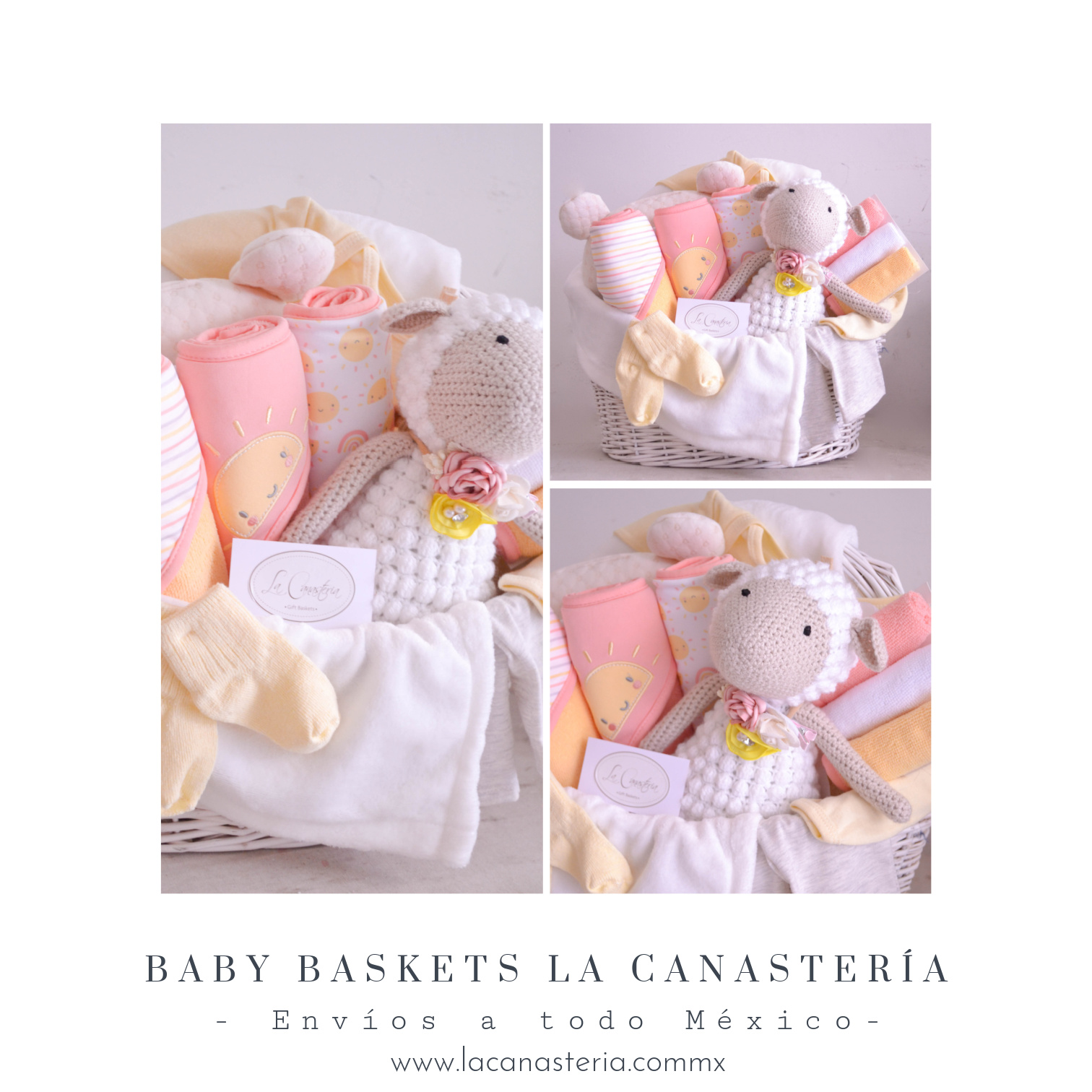 Canastas de regalo finas para bebé con ropa para niña 