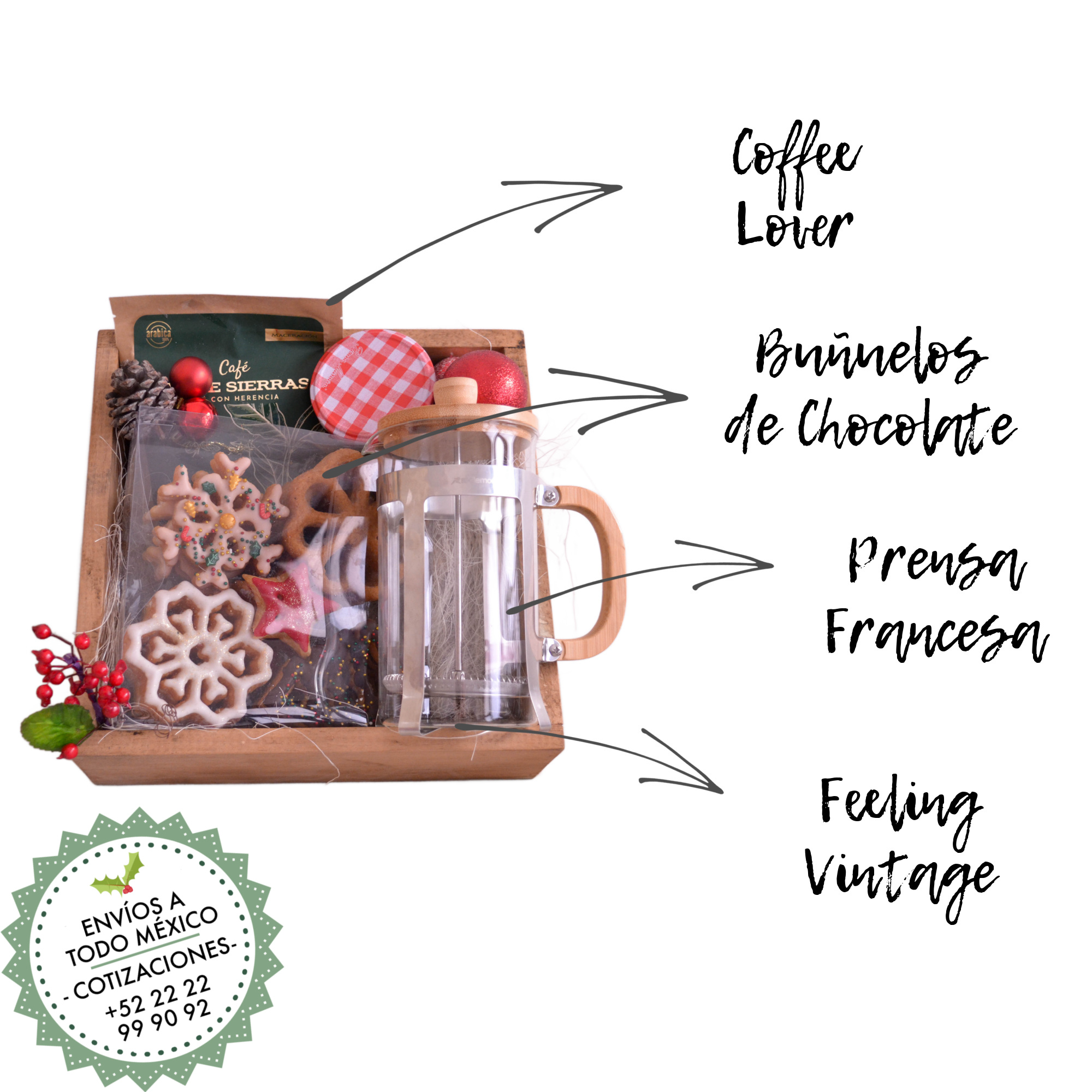 Arcones navideños originales para empresas con kit de café