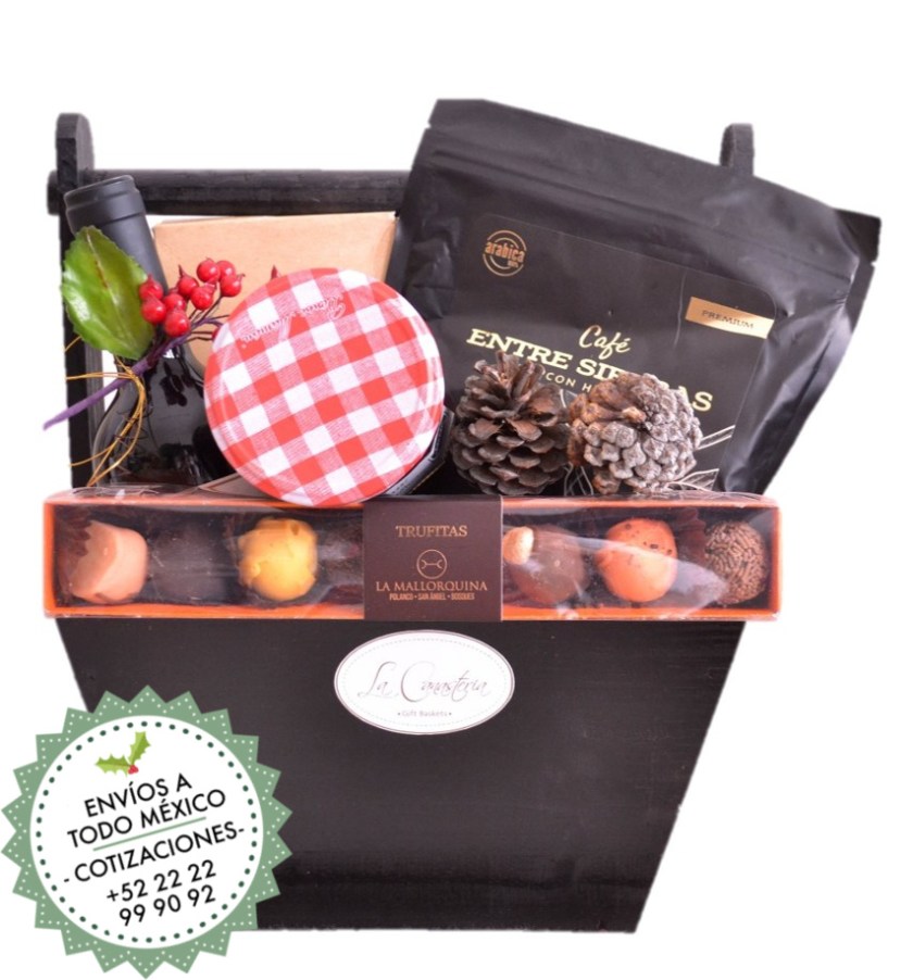 Canastas navideñas finas y elegantes para regalos corporativos personalizados con envíos a todo México