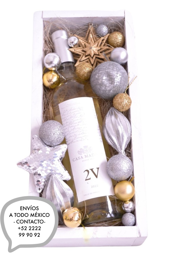 Arreglos de vino navideños elegantes para regalos en empresas