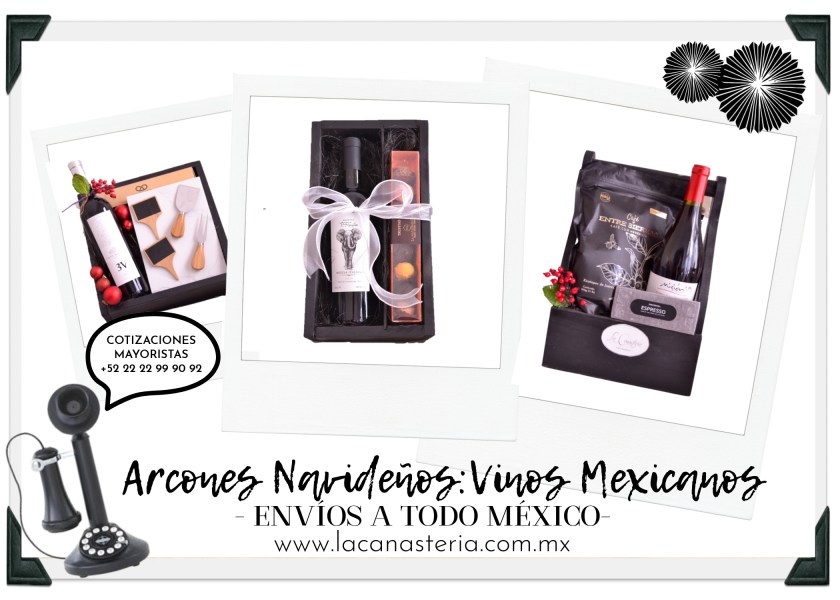 Arcones navideños con vinos mexicanos para regalos en empresas