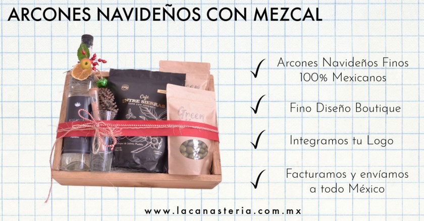 Cajas de regalo navideñas con mezcal para regalos en empresas enviamos a todo México