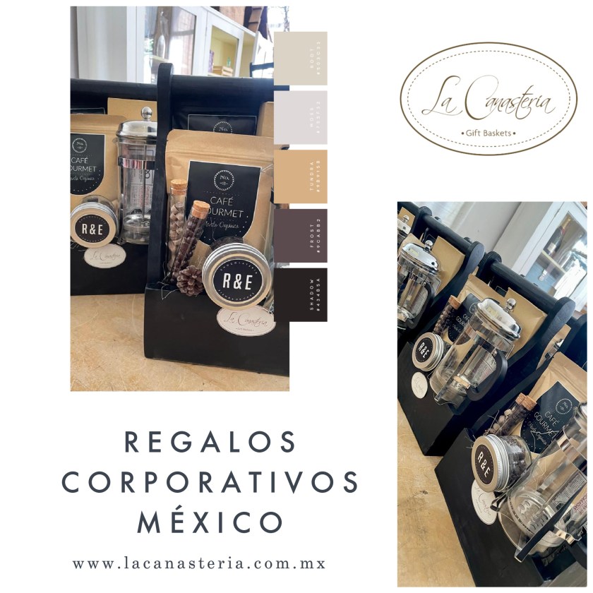 Cajas y canastas de regalo para empresas o clientes con cafetera prensa francesa