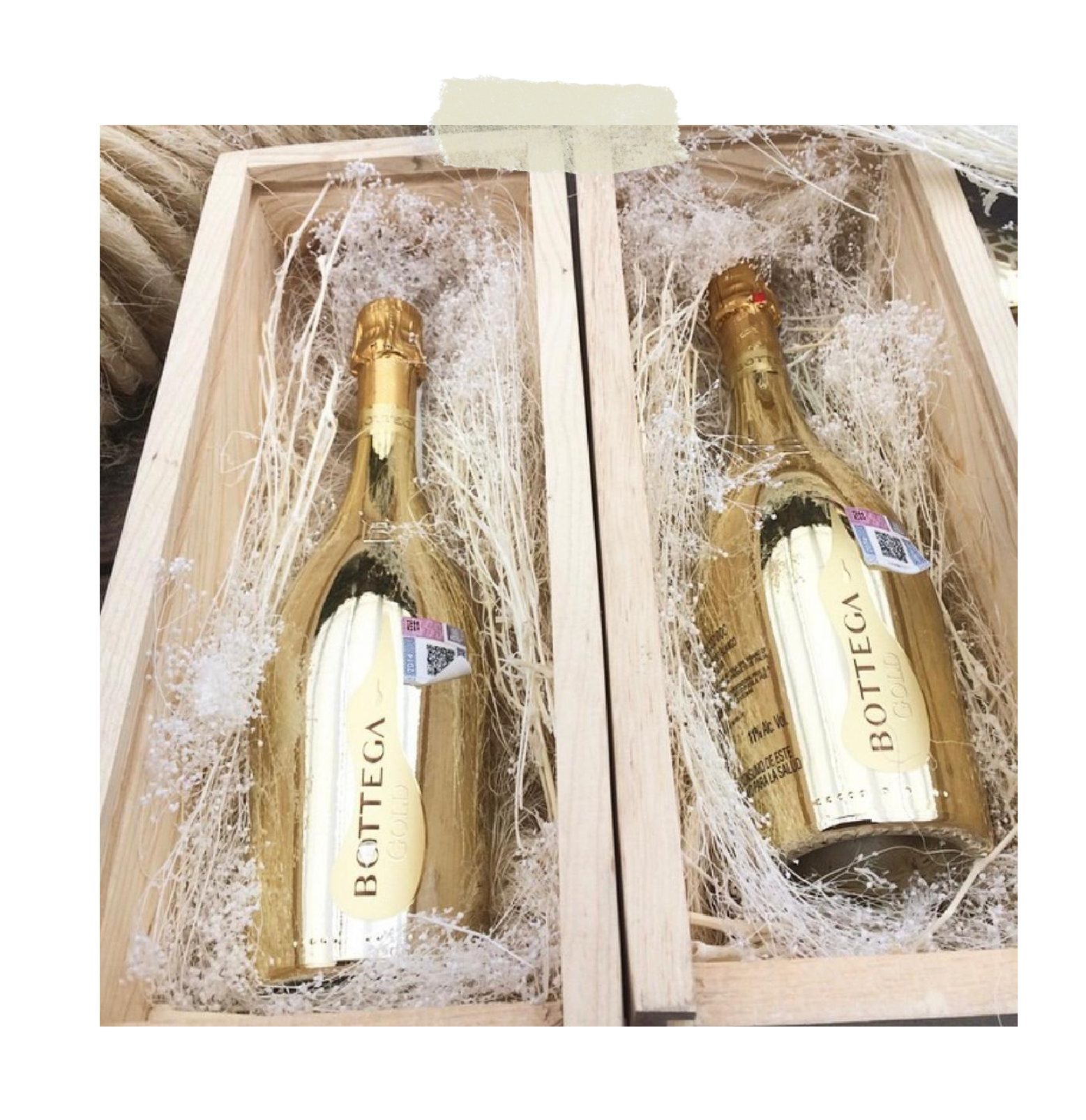 Cajas de regalo para clientes con vino espumoso bottega méxico 