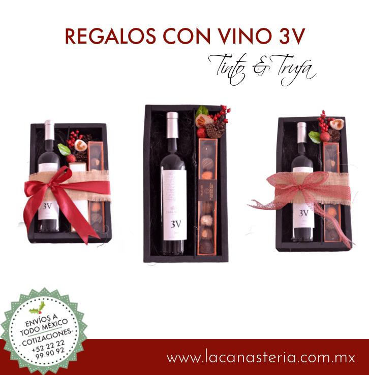 Arreglos de vino navideños para empresas con 3V