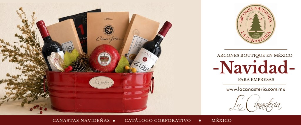 Catálogo con precios de canastas y arcones navideños para empresas de La Canatería para regalos finos y elegantes en México